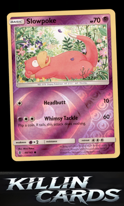 Reverse Holofoil Slowpoke 48/145 Pokemon Common SM - Guardians Rising Card NM - Image 1