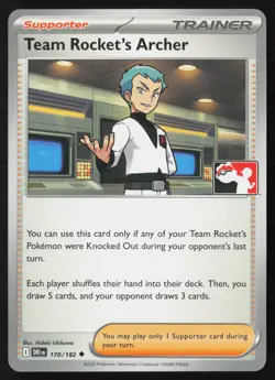 Pokemon Team Rocket's Archer 170/182 Prize Pack Series 8 Non-Holo Pack Fresh NM - Image 1