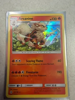 Pokemon TCG Arcanine 22/149 Holo Rare Sun & Moon Base NM - Image 1