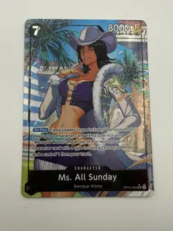 Ms. All Sunday (Alternate Art) OP14-084 The Azure Sea's Seven Foil SR NM - Image 1
