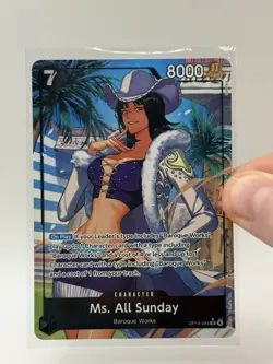 Ms. All Sunday (Alternate Art) OP14-084 The Azure Sea's Seven Foil SR NM - Image 2