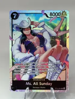 Ms. All Sunday (Alternate Art) OP14-084 The Azure Sea's Seven Full Art Foil New - Image 1