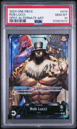 Rob Lucci OP07-079 PSA 10 ALT ART English Leader 500 Years One Piece Card GEM - Image 1