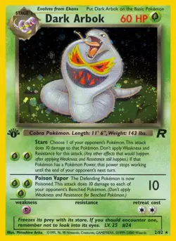 Dark Arbok - 2/82 - Pokemon Team Rocket 1st Edition Holo Rare Card WOTC LP - Image 1