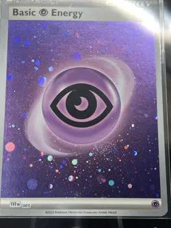 Pokemon 151 Psychic Energy Holo HD With Full Mew Swirl Right By Energy Emblem! - Image 4