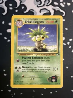 Pokemon TCG Gym Heroes Erika's Exeggutor Card 44/132 Uncommon 1st Edition - Image 1