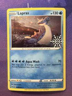 Lapras 048/202 Holo Snowflake Stamp Holiday Calendar Pokemon Card TCG - Image 1