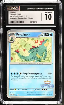 Feraligatr Illustration Contest 2024 Winner Black Star Promos 213 CGC 10 - Image 1