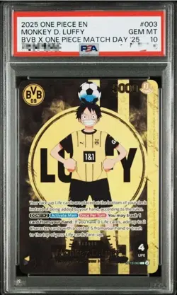 PSA 10 Monkey D Luffy ST13-003 BVB Borussia Dortmund ONE PIECE Matchday Promo EN - Image 1