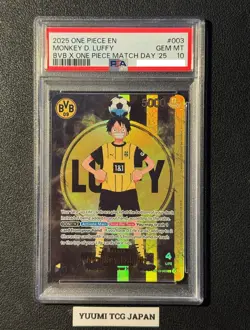 PSA 10 Monkey D Luffy ST13-003 BVB Borussia Dortmund ONE PIECE Matchday Promo EN - Image 1