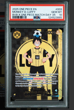 PSA 10 Monkey D Luffy ST13-003 BVB Borussia Dortmund ONE PIECE Matchday Promo EN - Image 1