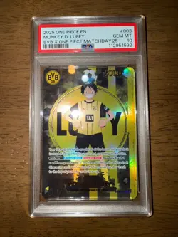 PSA 10 Monkey D Luffy ST13-003 BVB Borussia Dortmund ONE PIECE Matchday Promo EN - Image 1