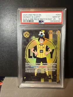 PSA 10 Monkey D Luffy ST13-003 BVB Borussia Dortmund ONE PIECE Matchday Promo EN - Image 1