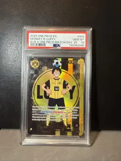 PSA 10 Monkey D Luffy ST13-003 BVB Borussia Dortmund ONE PIECE Matchday Promo EN - Image 3