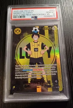 Monkey D Luffy ST13-003 BVB Borussia Dortmund PSA 10 One Piece Matchday Promo EN - Image 1