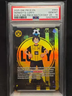 PSA 10 Monkey D Luffy ST13-003 BVB Borussia Dortmund ONE PIECE Matchday Promo EN - Image 1