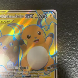 Pokemon TCG Raichu & Alolan Raichu GX 220/236 Tag Team Full Art Ultra Rare NM - Image 3