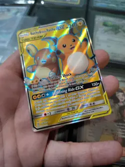 Pokemon TCG Raichu & Alolan Raichu GX 220/236 Tag Team Full Art Ultra Rare NM - Image 4