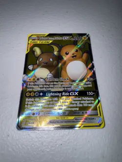 Raichu & Alolan Raichu GX 220/236 - Full Art Ultra Rare NM TCG Pokemon Tag Team - Image 1
