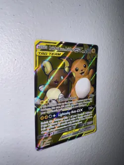 Raichu & Alolan Raichu GX 220/236 - Full Art Ultra Rare NM TCG Pokemon Tag Team - Image 2