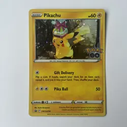 Pikachu SWSH234 Pokemon Go Cosmo Holo Black Star Promo Pokemon TCG Card - Image 1