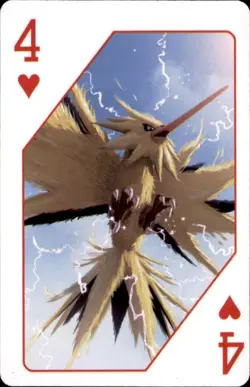 Pokemon 1000th Episode Playing Card Set Zapdos 4 of Hearts - Image 1