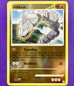 Onix 92/130 Reverse Holo - Diamond & Pearl Base Set Vintage Pokemon TCG Card LP - Image 1