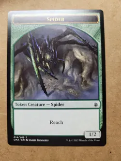 4x MTG Magic Token - Spider (14/19) CMA Commander Anthology LP Green Playset Lot - Image 1