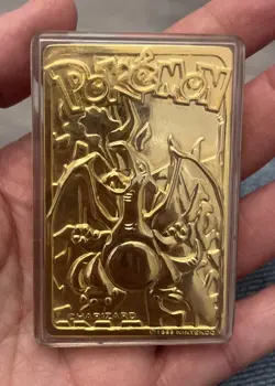 Vintage Rare Pokemon Charizard Nintendo 1999 Burger King 23k Gold Plated Card - Image 1