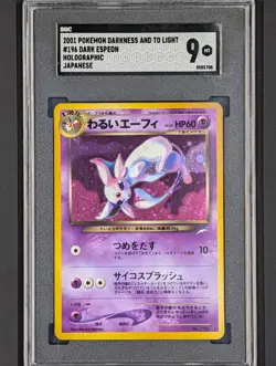 2001 POKEMON DARKNESS AND TO LIGHT #196 DARK ESPEON JAPANESE SGC 9 PSA 9 BCCG MT - Image 1