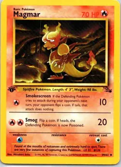 Pokemon Card - Magmar Fossil 39/62 Uncommon 1st Edition - Image 1