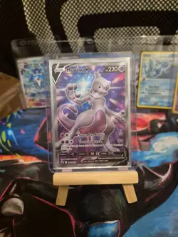 Mewtwo v SWSH229 Black Star Promo NM Full Art Pokemon TCG - Image 1