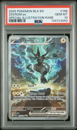 2025 POKEMON BLK EN-BLACK BOLT | SPECIAL ILLUSTRATION RARE ZEKROM EX 166 PSA 10 - Image 1