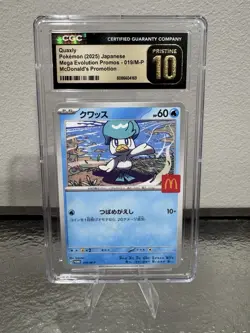 2025 POKEMON JPN MEGA EVOLUTION MCDONALD'S PROMO #019/M-P QUAXLY CGC 10 PRISTINE - Image 1