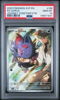 2025 POKEMON SVP BLACK STAR PROMO JOURNEY TOGETHER ETB N'S ZORUA 189 PSA 10 - Image 1