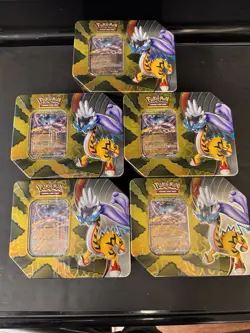 Pokemon Paradox Destinies Raging Bolt Ex Tin. Sealed. - Image 1