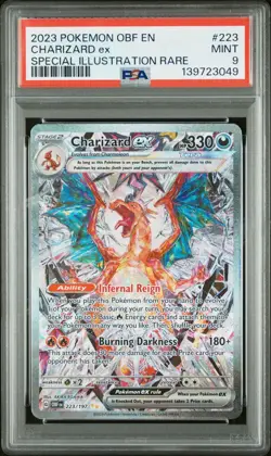 2023 POKEMON OBSIDIAN FLAMES | SPECIAL ILLUSTRATION RARE CHARIZARD EX 223 PSA 9 - Image 1