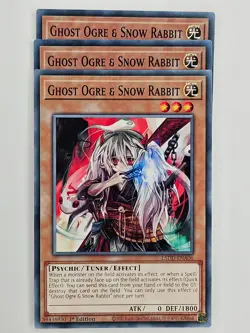 Yu Gi Oh - 3x L5DD-ENA06 Ghost Ogre & Snow Rabbit - Common - Image 1