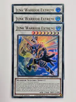 Yu Gi Oh - 3x L5DD-ENY32 Junk Warrior Extreme - Ultra Rare - Image 1