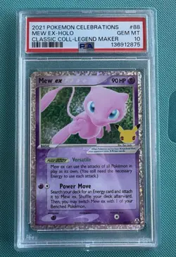 2021 Pokemon Celebrations 88/92 MEW EX-HOLO CLASSIC COLLECTION PSA 10 - Image 1
