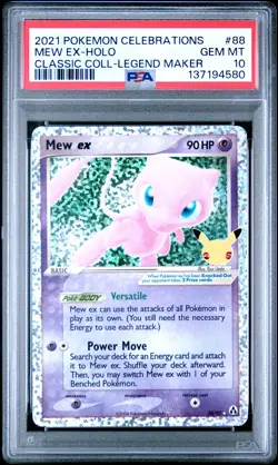 2021 POKEMON CELEBRATIONS CLASSIC COLLECTION #88 MEW EX-HOLO PSA 10 - Image 1