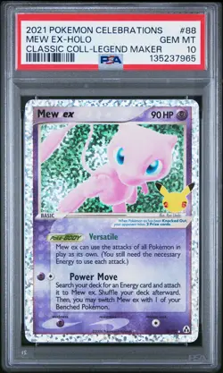2021 POKEMON CELEBRATIONS CLASSIC COLLECTION #88 MEW EX-HOLO PSA 10 - Image 1