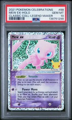 2021 POKEMON CELEBRATIONS CLASSIC COLLECTION #88 MEW EX-HOLO PSA 10 - Image 1