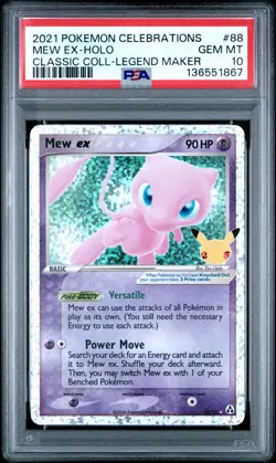 2021 POKEMON CELEBRATIONS CLASSIC COLLECTION #88 MEW EX-HOLO PSA 10 - Image 1