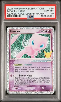 2021 POKEMON CELEBRATIONS CLASSIC COLLECTION #88 MEW EX-HOLO PSA 10 - Image 1