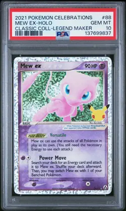 2021 POKEMON CELEBRATIONS CLASSIC COLLECTION #88 MEW EX-HOLO PSA 10 - Image 1