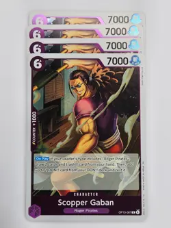 One Piece - 4x OP13-067 Scopper Gaban - Rare - Image 1
