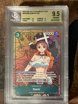 One Piece - Nami OP02-036 SR Alt Art - Paramount War English - BGS 9.5 Gem Mint - Image 1