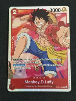 One Piece TCG - Monkey.D.Luffy #OP01-024 Romance Dawn Super Rare Foil NM - Image 1
