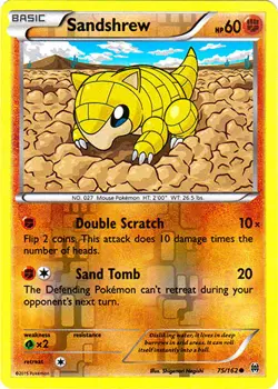 Pokemon - Sandshrew - 75/162 - Common - Reverse Holo - XY - BREAKthrough - NM - Image 1